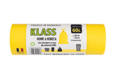 KLASS Home & Horeca – Saci menajeri cu șnur, galbeni- 60L- 10buc/rola